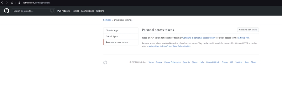 Personal access tokens